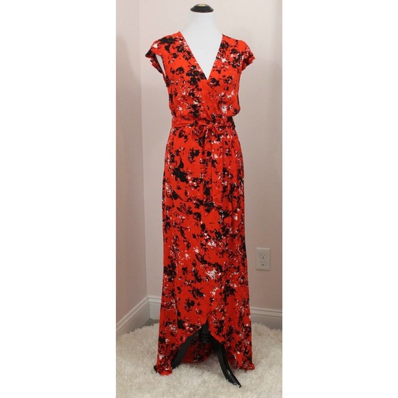 KARINA GRIMALDI Sz M Medium Red Abstract Floral Tamara Print Dress worn once - Picture 7 of 9